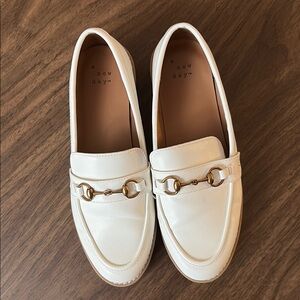 A New Day Women's White Lugsole Loafers